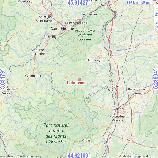 Lalouvesc on map