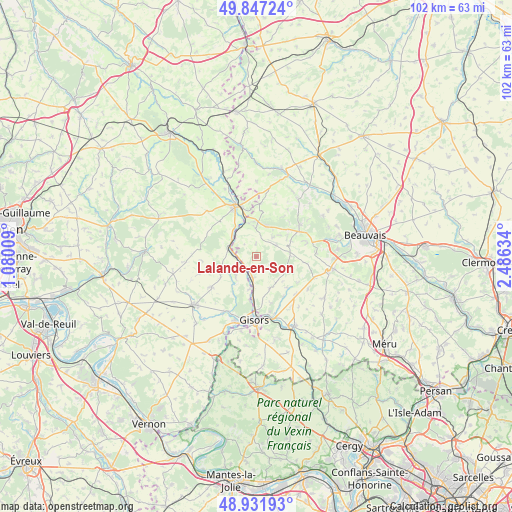 Lalande-en-Son on map