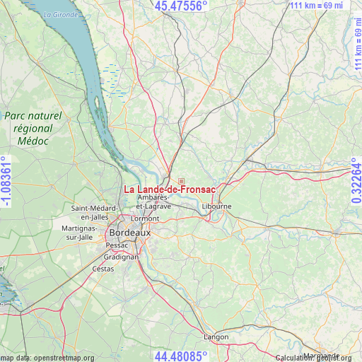 La Lande-de-Fronsac on map