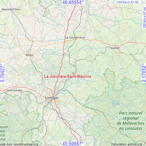 La Jonchère-Saint-Maurice on map