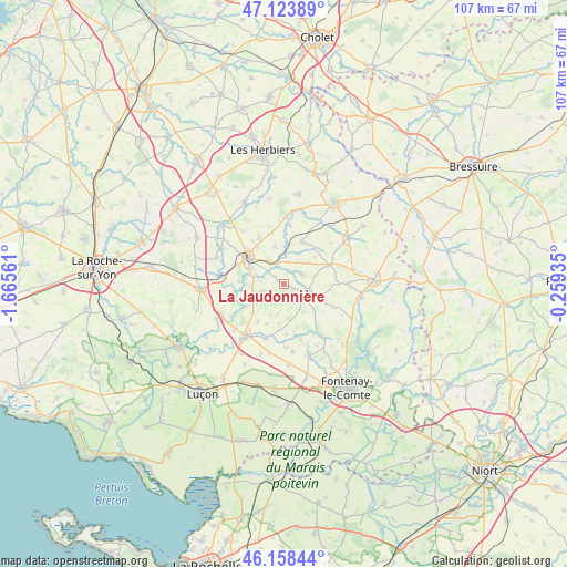 La Jaudonnière on map