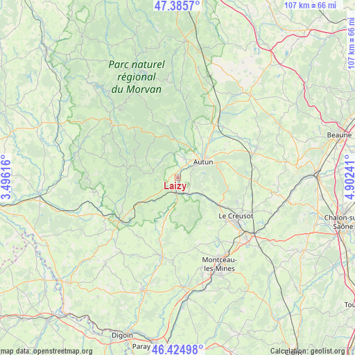 Laizy on map