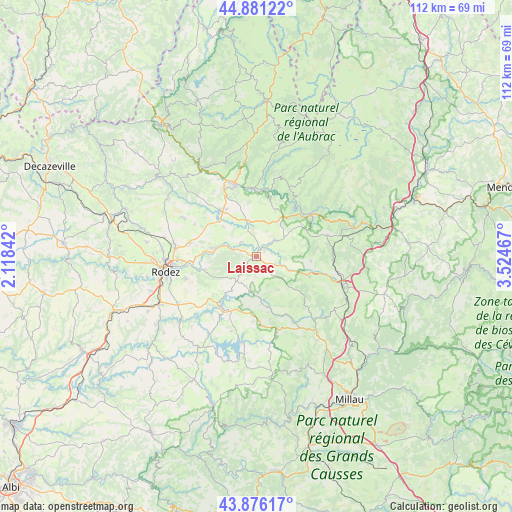 Laissac on map