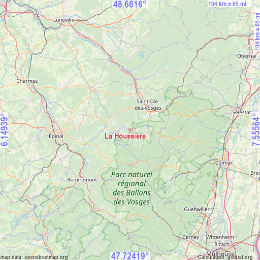 La Houssière on map
