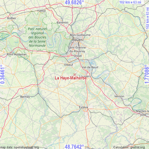 La Haye-Malherbe on map