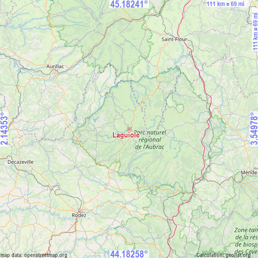 Laguiole on map