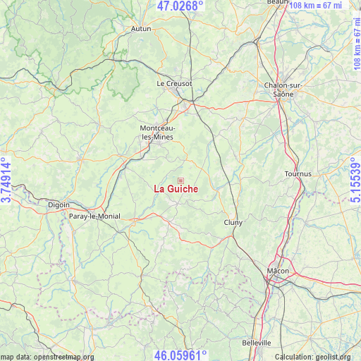 La Guiche on map