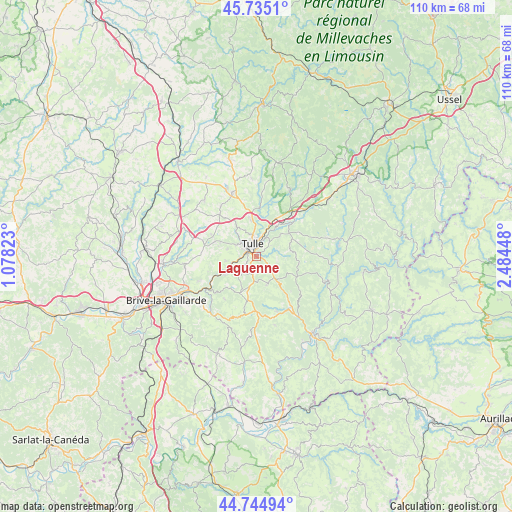 Laguenne on map