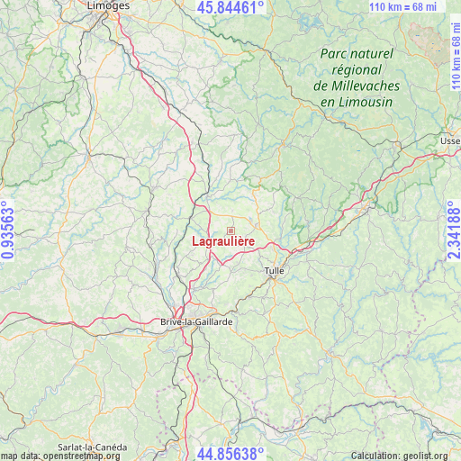 Lagraulière on map