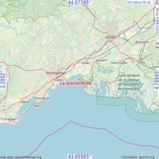 La Grande-Motte on map