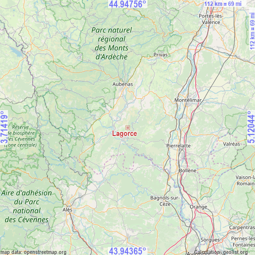 Lagorce on map