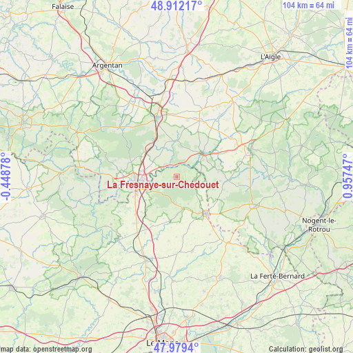 La Fresnaye-sur-Chédouet on map