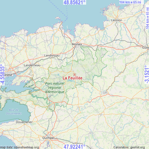 La Feuillée on map