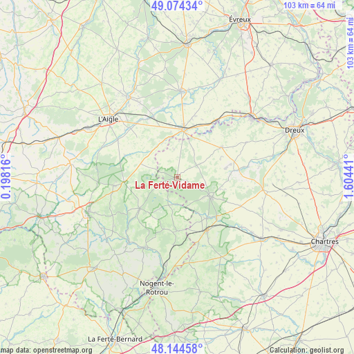 La Ferté-Vidame on map