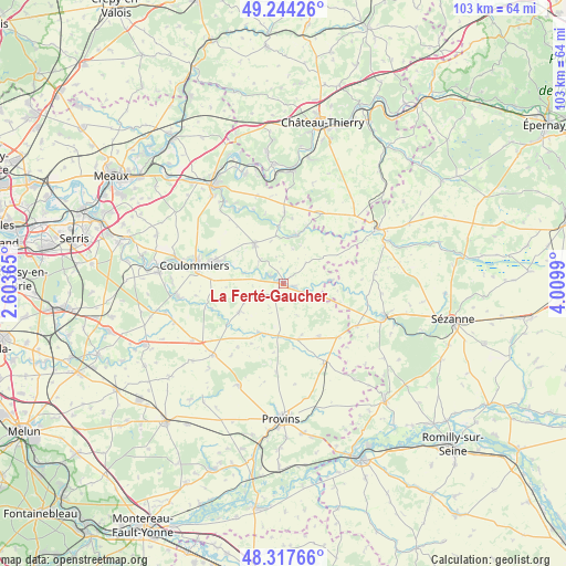 La Ferté-Gaucher on map