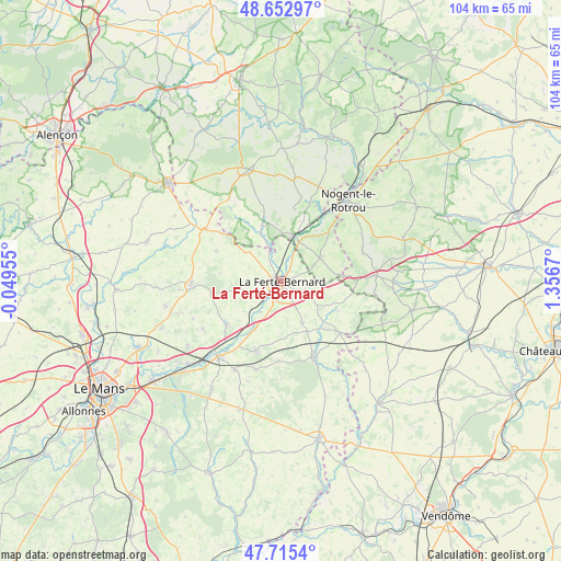 La Ferté-Bernard on map