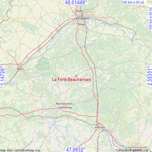 La Ferté-Beauharnais on map