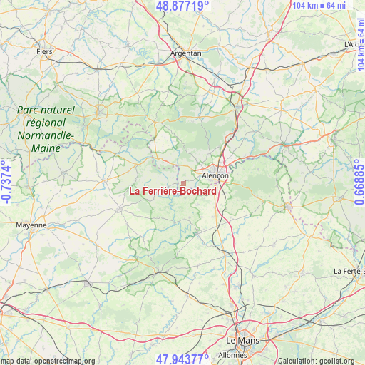 La Ferrière-Bochard on map