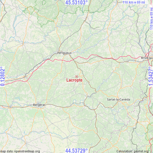 Lacropte on map