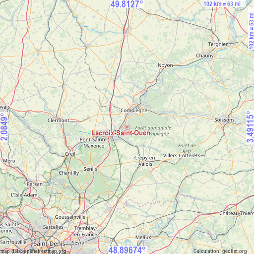 Lacroix-Saint-Ouen on map
