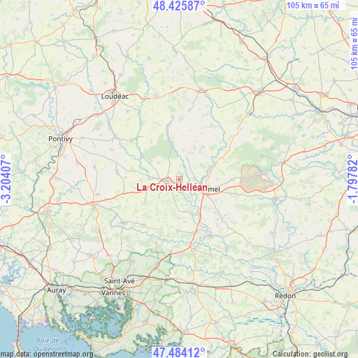 La Croix-Helléan on map