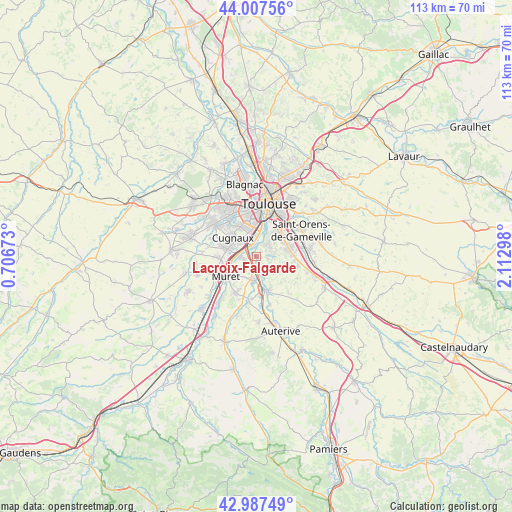Lacroix-Falgarde on map