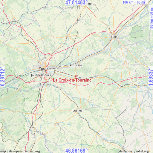 La Croix-en-Touraine on map