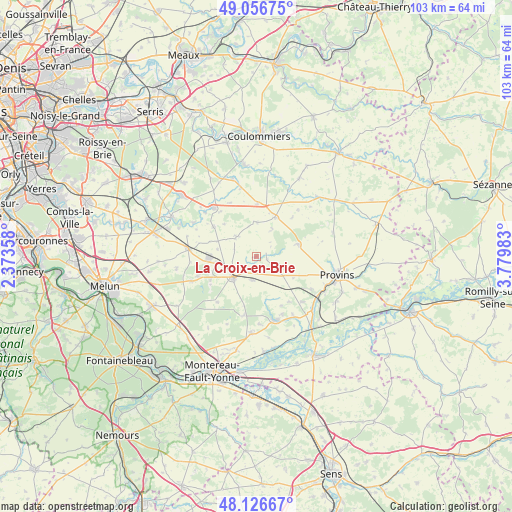 La Croix-en-Brie on map