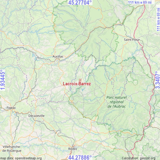 Lacroix-Barrez on map