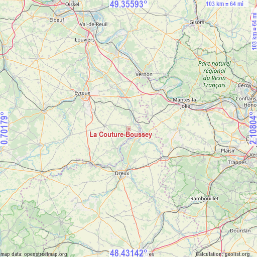 La Couture-Boussey on map