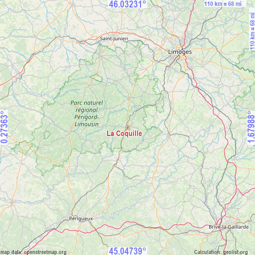 La Coquille on map