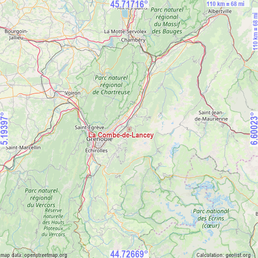 La Combe-de-Lancey on map