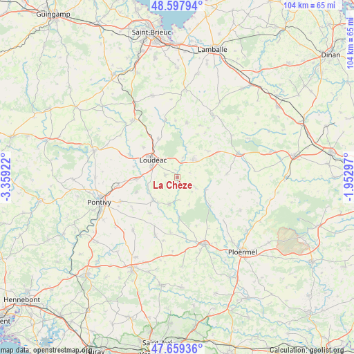 La Chèze on map