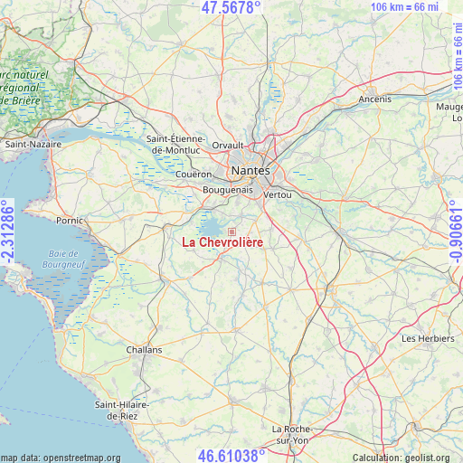 La Chevrolière on map