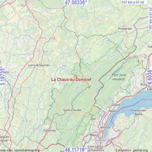 La Chaux-du-Dombief on map