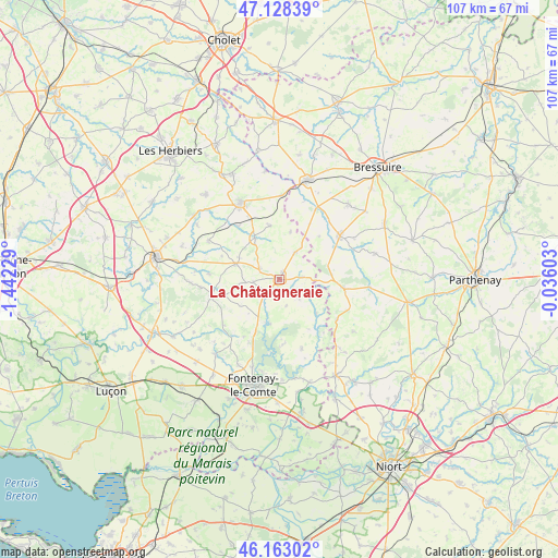 La Châtaigneraie on map