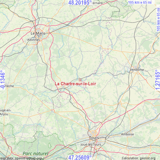 La Chartre-sur-le-Loir on map