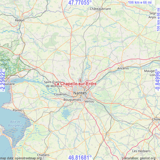 La Chapelle-sur-Erdre on map