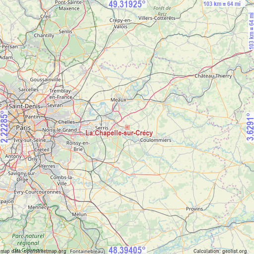 La Chapelle-sur-Crécy on map