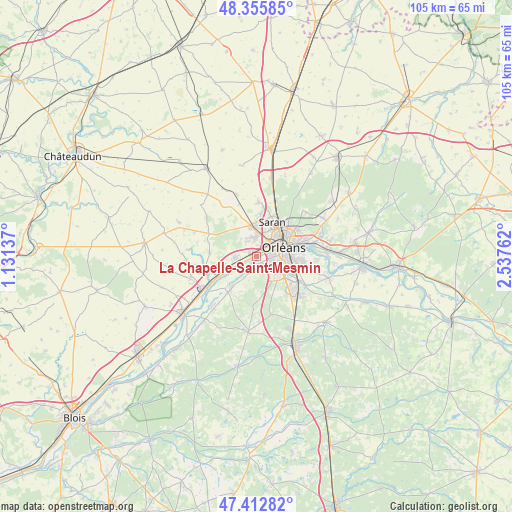 La Chapelle-Saint-Mesmin on map