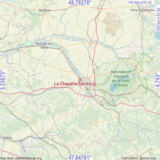 La Chapelle-Saint-Luc on map