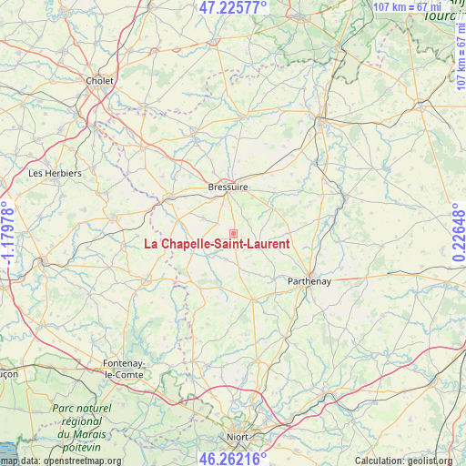 La Chapelle-Saint-Laurent on map