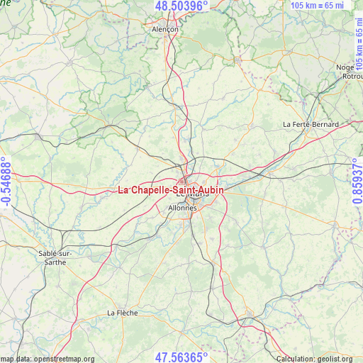 La Chapelle-Saint-Aubin on map