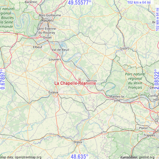 La Chapelle-Réanville on map