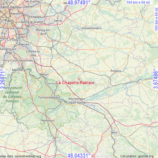 La Chapelle-Rablais on map