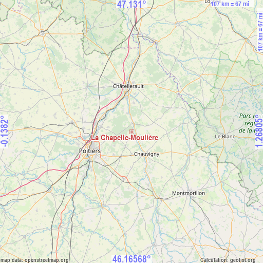 La Chapelle-Moulière on map