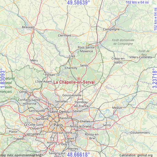 La Chapelle-en-Serval on map