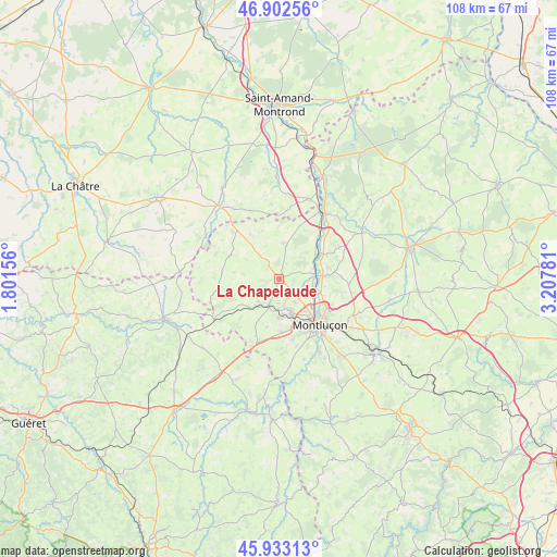 La Chapelaude on map