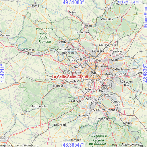 La Celle-Saint-Cloud on map