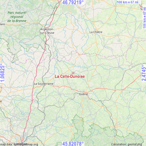 La Celle-Dunoise on map